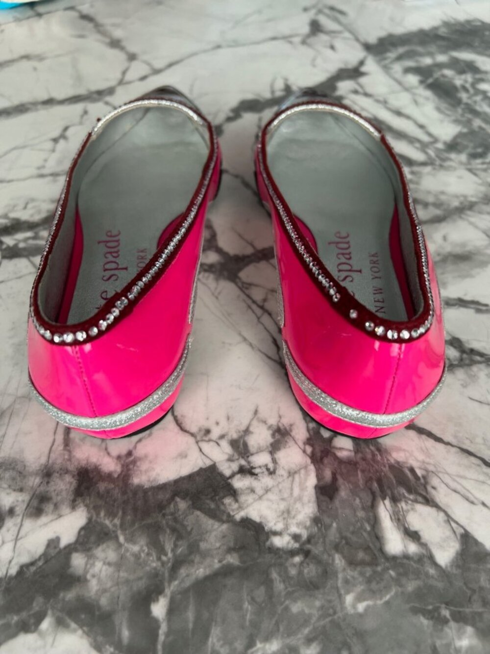 Kate Spade En Route Car Crystal Flats Pointy Shoes ( 6 ) - Picture 4 of 8